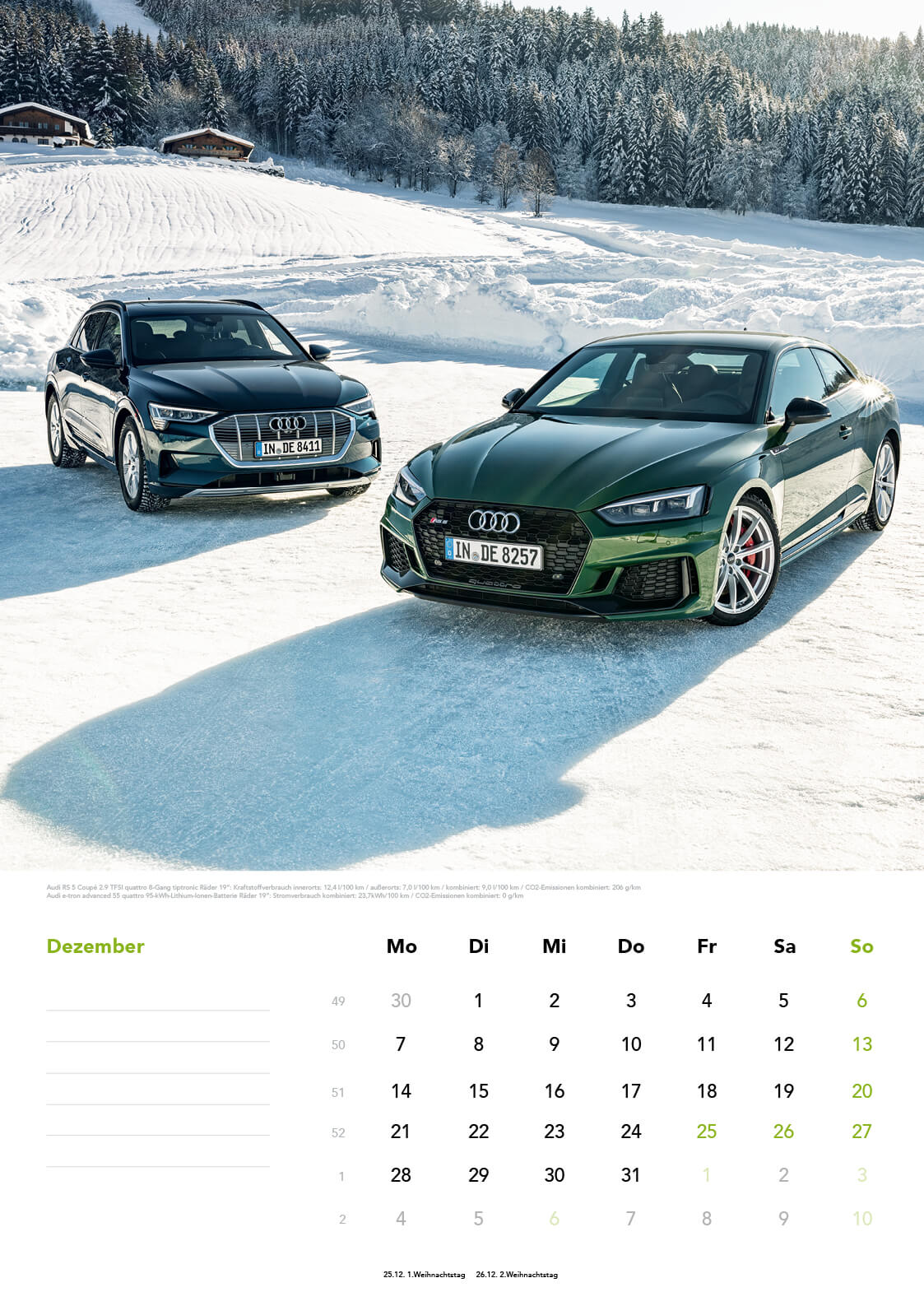 etron Wandkalender 2020