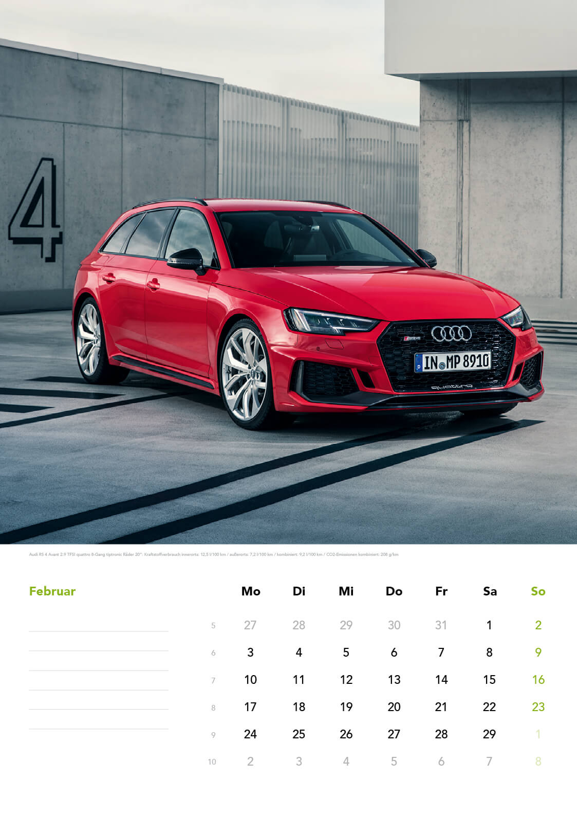 Audi Sport Wandkalender 2020