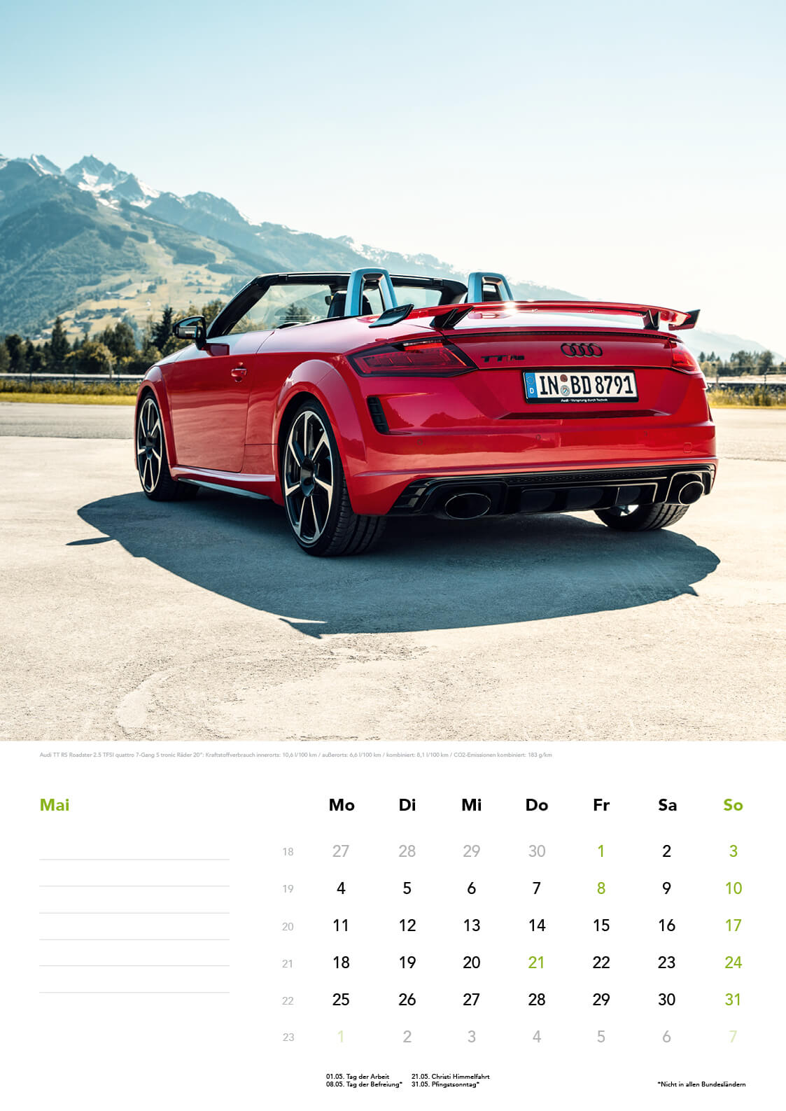 Audi Dresden Wandkalender 2020