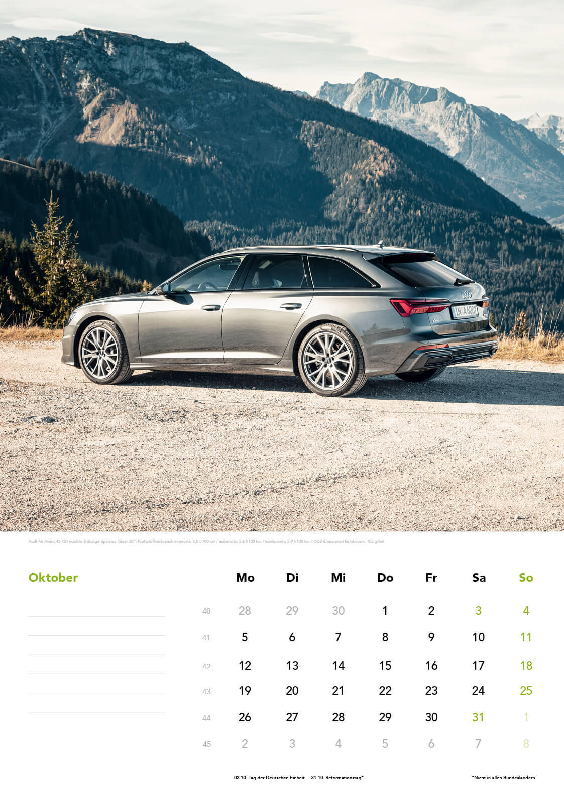 Audi A6 Papierkalender 