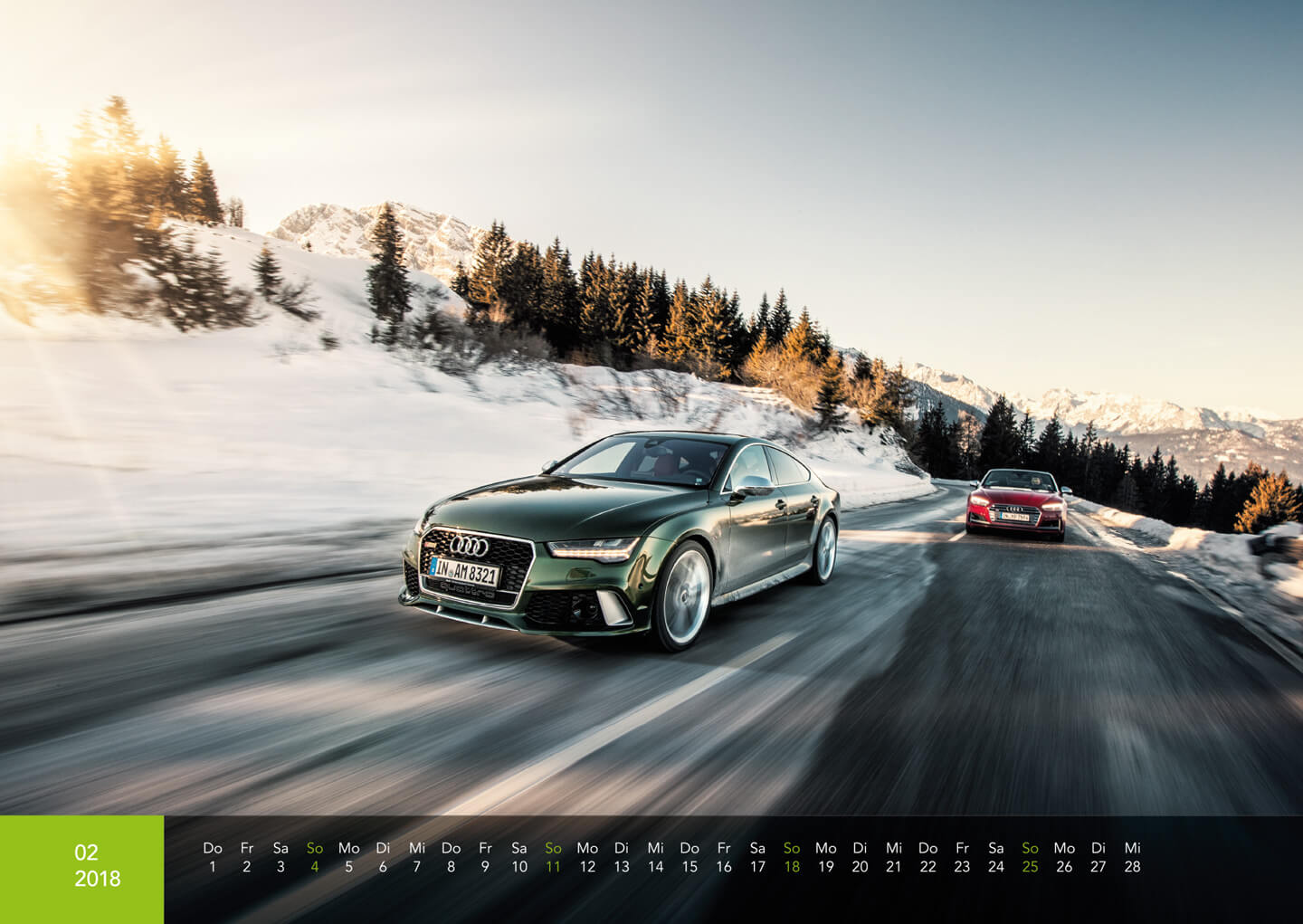 Audi Kalender 2018 - Audi RS7 Sportback + S5 Cabrio