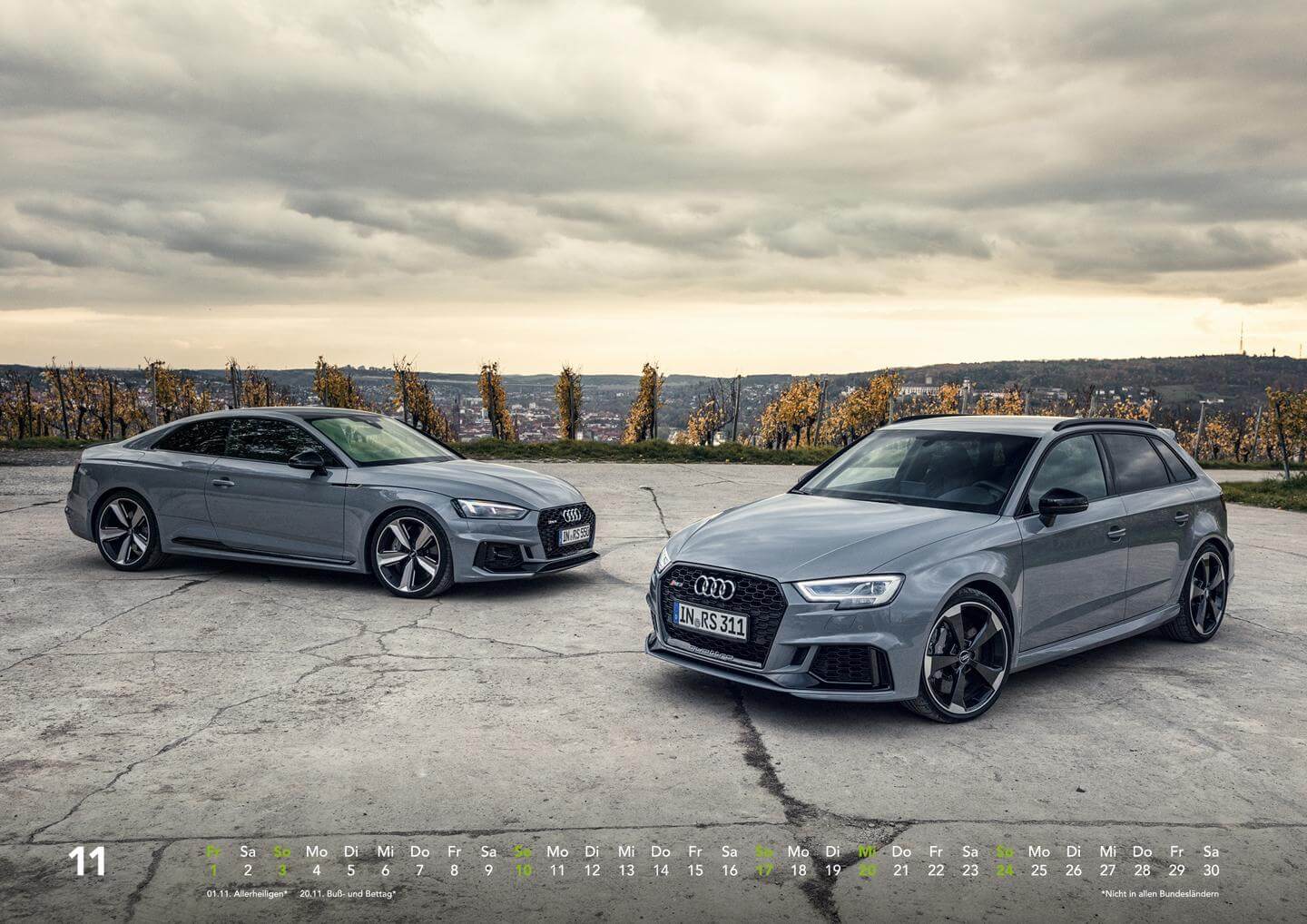 Audi Kalender 2019 - Audi RS 5 Coupé + Audi RS 3 Sportbach