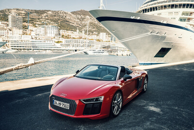 Audi R8 Spyder in Monaco Hafen
